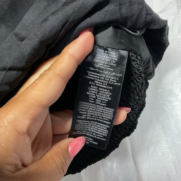 VTG Y2K bebe red black ruffled rose corset strapless Silk Whimsigoth tube Top S - Picture 3 of 7